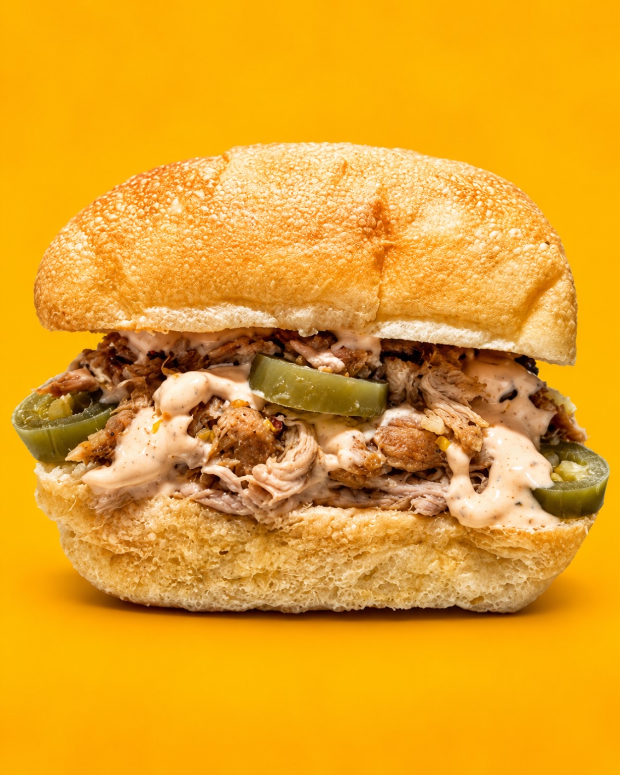 Focaccia SPICY — pulled pork, cheese, jalapeño, salsa UNGRIP